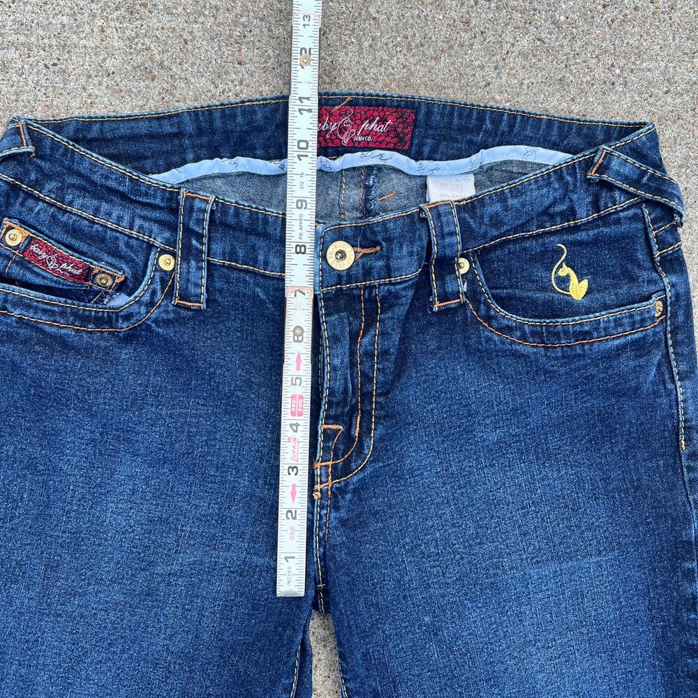 Y2K 2000s Baby Phat Low Rise Flared Jeans Dark Wash | Size 29 x 32 | - Picture 6 of 8